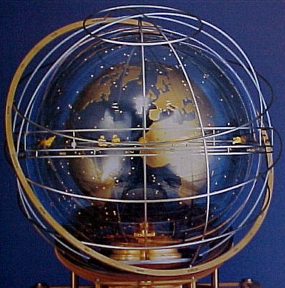 Globe atop the Turler Cosmos Clock